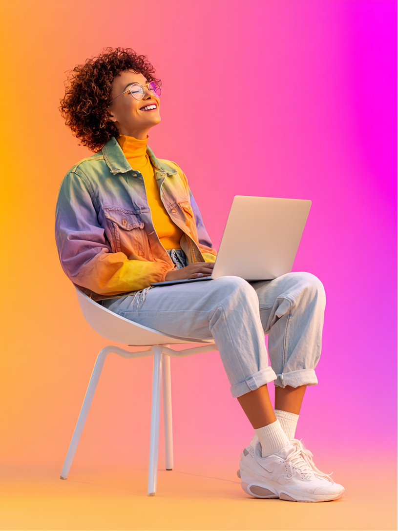Person working with laptop